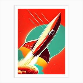 Rocket Vintage Sketch Space Art Print