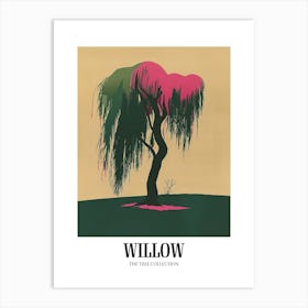 Willow Tree Colourful Illustration 3 Poster Art Print