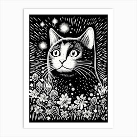 Celestial Purrameter, Psychedelic Cats series Art Print