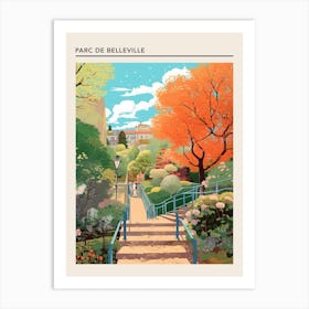 Parc De Belleville Paris France Art Print