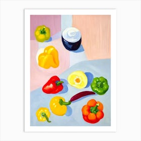 Bell Pepper Tablescape vegetable Art Print