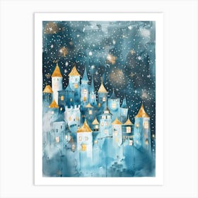 Snowy City Canvas Print Art Print