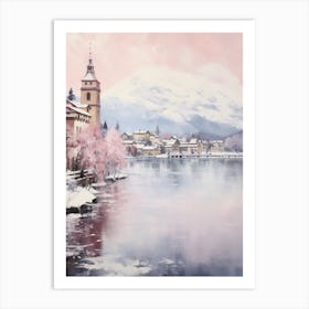Dreamy Winter Painting Lucerne Switzerland 1 Art Print