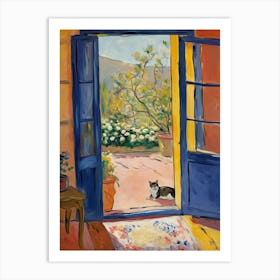 Open Window With Cat Matisse Style Tuscany Italy 4 Living Room Art print