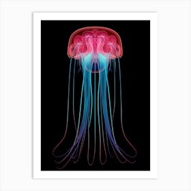 Comb Jellyfish Neon 7 Art Print