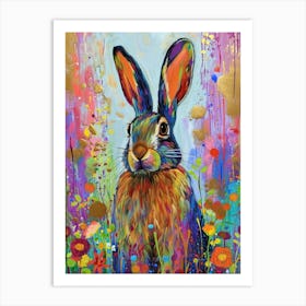 Harlequin Rabbit Painting 2 Art Print