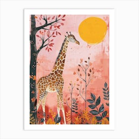 Giraffe In The Sun Storybook Watercolour Inspired 2 Art Print