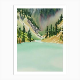 Yellowstone National Park United States Of America Water Colour Poster Art Print