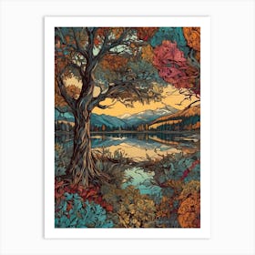 Autumn Tree Painting Art Print