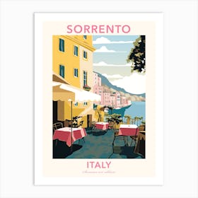 Sorrento, Italy, Flat Pastels Tones Illustration 3 Poster Art Print