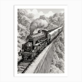 Train On The Bridge Art Print