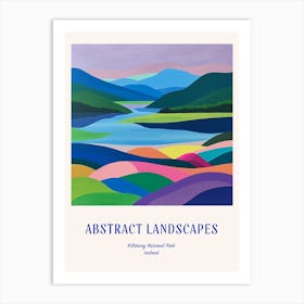 Colourful Abstract Killarney National Park Ireland 3 Poster Blue Art Print