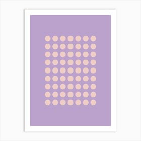 Geometric Dots Purple Art Print