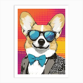 Super Cool Corgi Illustration Pop 17 Art Print