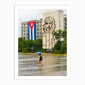 Rainy Day In Revolution Square Havana Art Print