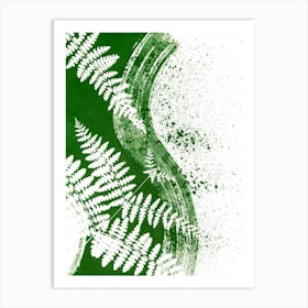 Green Fern Leaves Art Print