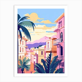 Monaco In Risograph Style 4 Art Print