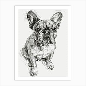 French Bulldog Line Sketch 3 Art Print