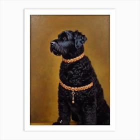 Black Russian Terrier Renaissance Portrait Oil Painting Art Print