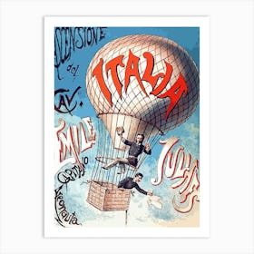 Italy, Hot Air Balloon Affiche