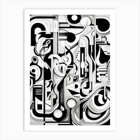 Complexity Abstract Black And White 1 Art Print