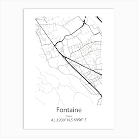 Fontaine,France Minimalist Map Art Print