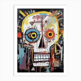 Trick-or-Treat Skulls: Basquiat's style Graffiti Delight Art Print