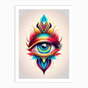 Perception, Symbol, Third Eye Tattoo 1 Art Print