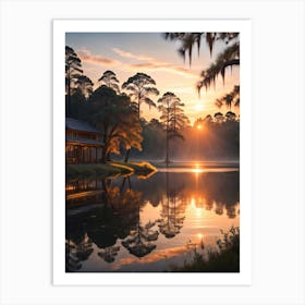 Sunrise At The Lake -Ai Art Print