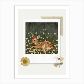 Scrapbook Fawn Fairycore Painting 3 Art Print