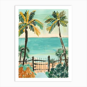 Travel Poster Happy Places Key West 1 Art Print