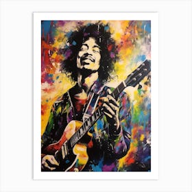 Jimi Hendrix Abstract Portrait 3 Art Print