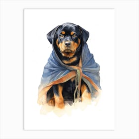 Rottweiler Dog As A Jedi 2 Art Print