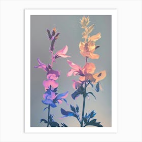 Iridescent Flower Lobelia 1 Art Print