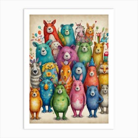 Birthday Bears Art Print