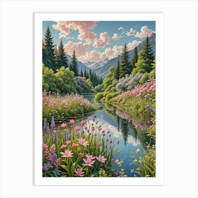 Flower Valley no1 Art Print