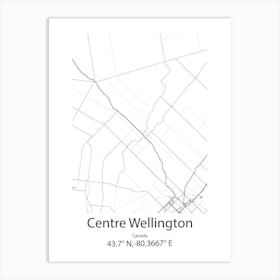 Centre Wellington,Canada Minimalist Map Art Print