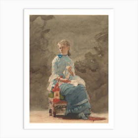 Young Woman Sewing (1876), Winslow Homer Art Print