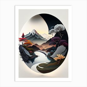 Landscapes 17, Yin and Yang Illustration Art Print