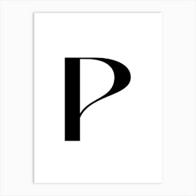 Letter P.Classy expressive letter. Art Print