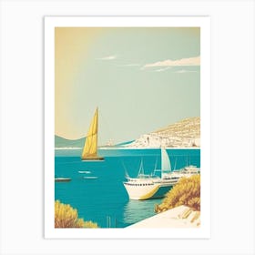 Paros Greece Vintage Sketch Tropical Destination Art Print