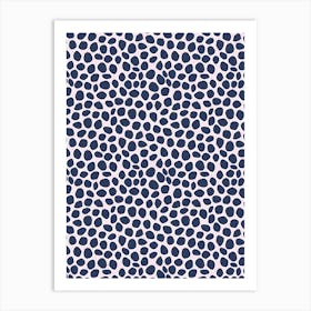 Navy Dots Art Print