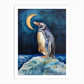 Humboldt Penguin Isabela Island Watercolour Painting 2 Art Print