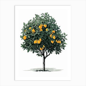 Lemon Tree Pixel Illustration 2 Art Print