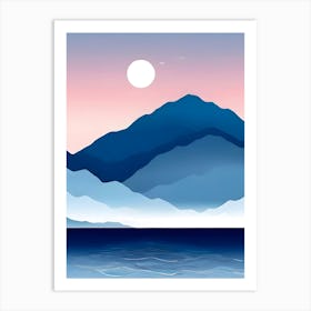 Landscape With Mountains And Water Art Print