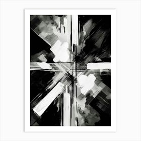 Intersection Abstract Black And White 8 Art Print