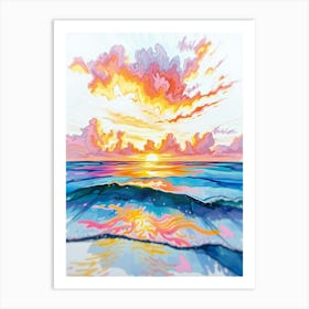 Sunset On The Beach 12 Art Print