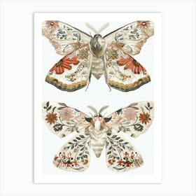 Luminous Butterflies William Morris Style 8 Art Print
