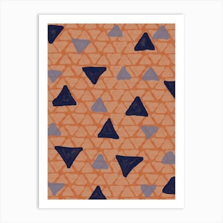 Orange Triangles Art Print
