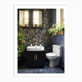 Bathroom With Plants Art Print